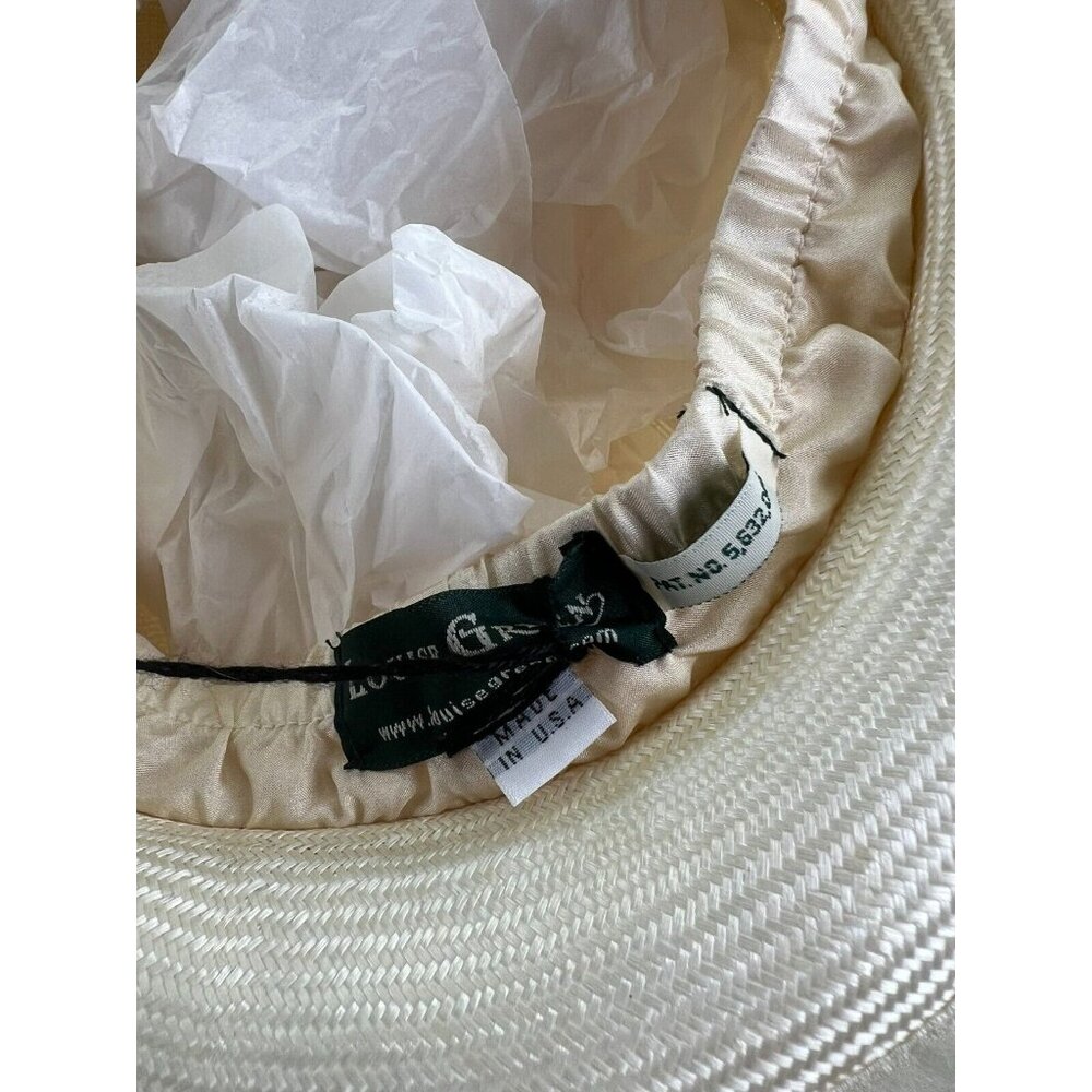 LOUISE GREEN MILLINERY 6050 KYES NATURAL STRAW HAT W/ FLOWER /w TAGS Wedding - Picture 16 of 16